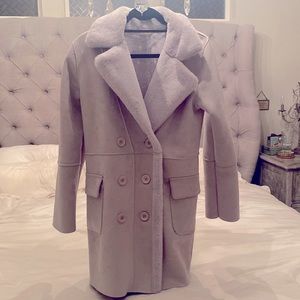 Adorable faux shearling gray coat - Size 1, fits like a medium. Fur lined, warm!